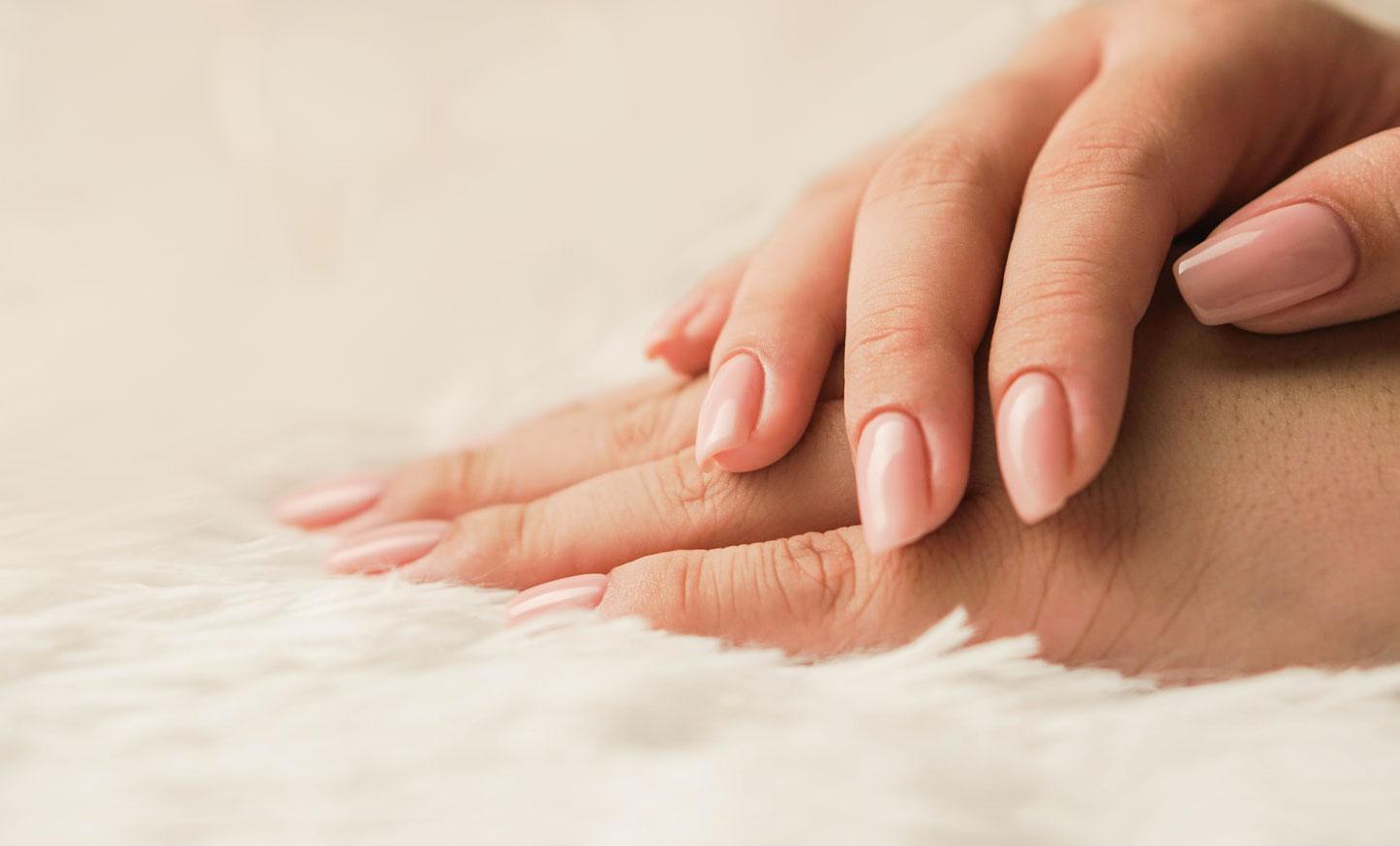 Beautiful manicured fingernails on female hands